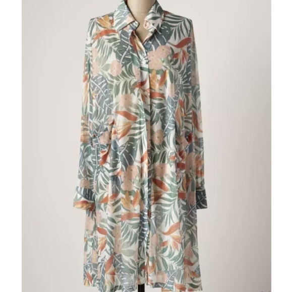 La Maison Par Molly Bracken Oversized Floral Tunic Beach Cover M - Picture 1 of 9